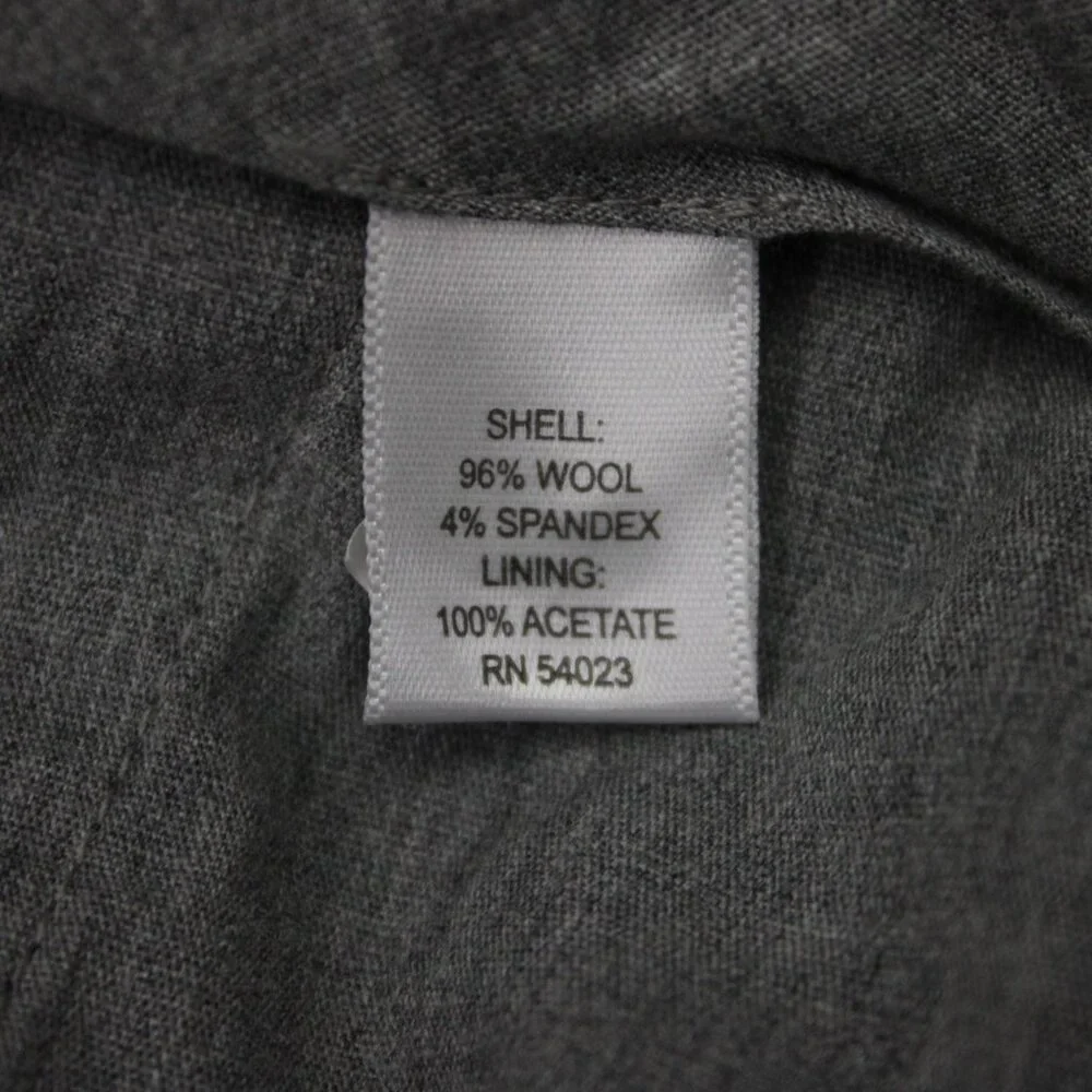 Banana Republic Dress Pants Men 35x32 Gray Wool Stretch Flat Front Acetate Lined